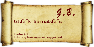Glük Barnabás névjegykártya